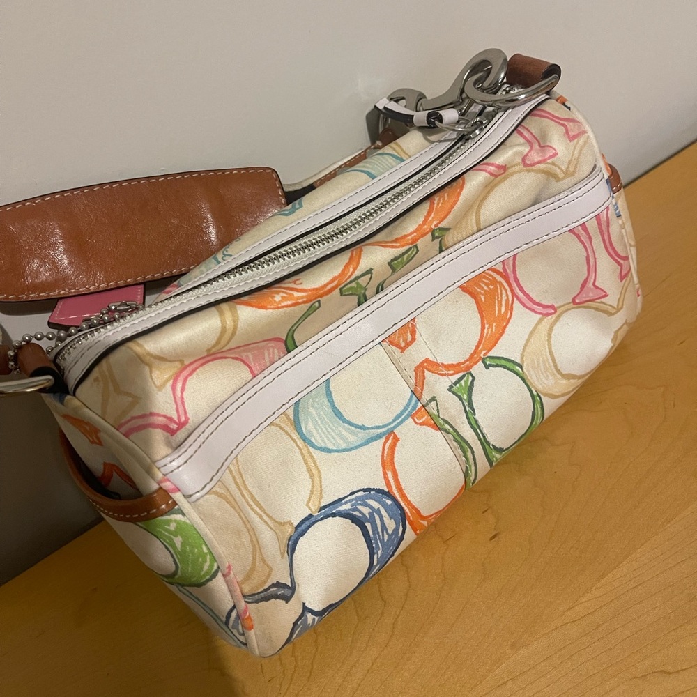 Authentic coach scribble multicolor shoulder bag - image 4